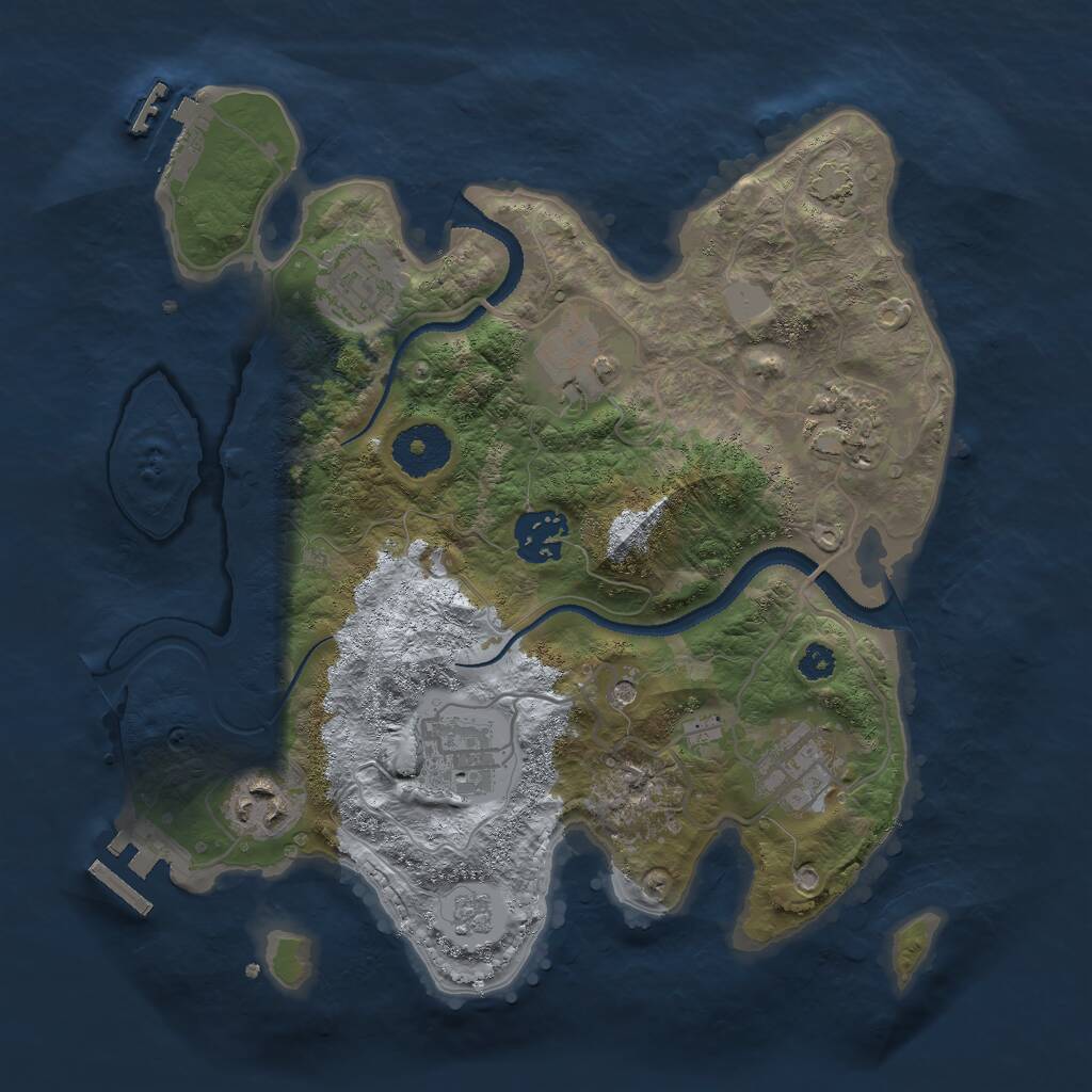 Rust Map: Procedural Map, Size: 3000, Seed: 654684, 13 Monuments