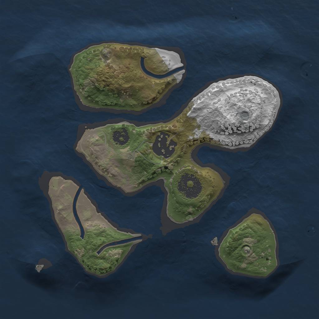 Rust Map: Procedural Map, Size: 2000, Seed: 1352986621, 8 Monuments