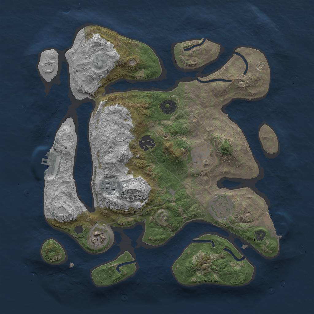 Rust Map: Procedural Map, Size: 3100, Seed: 1345341, 15 Monuments