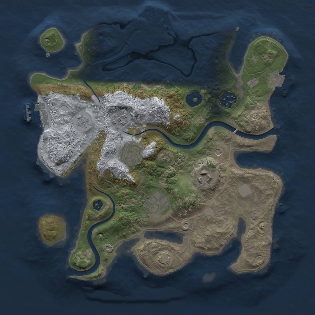 Rust Map: Procedural Map, Size: 3000, Seed: 1367814258, 11 Monuments