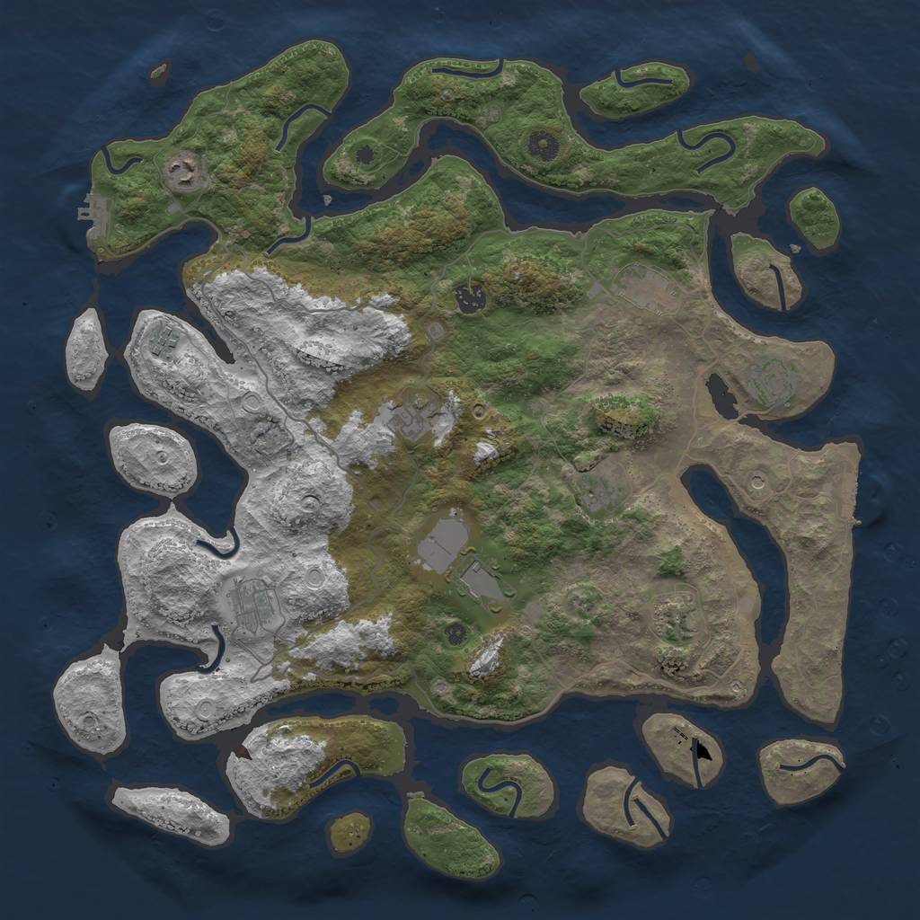 Rust Map: Procedural Map, Size: 4500, Seed: 1424959892, 21 Monuments