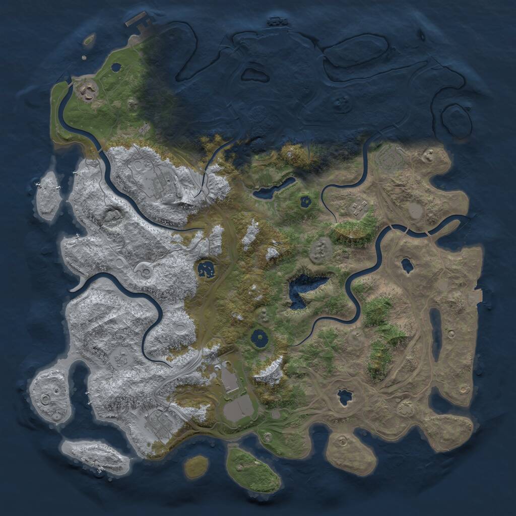 Rust Map: Procedural Map, Size: 4500, Seed: 1424959892, 13 Monuments
