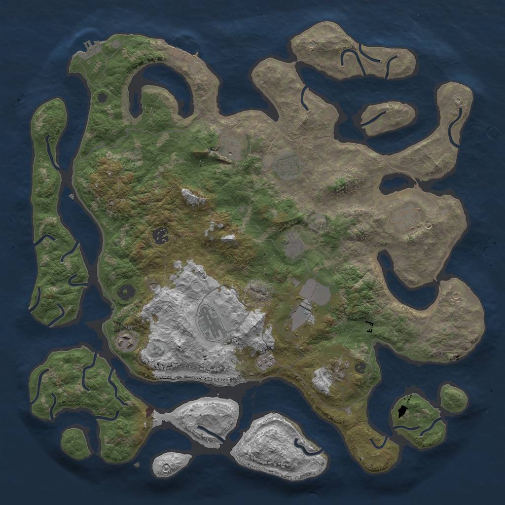 Rust Map: Procedural Map, Size: 4500, Seed: 116733455, 21 Monuments