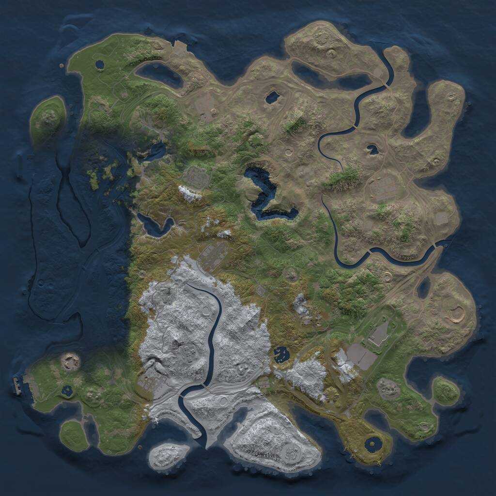 Rust Map: Procedural Map, Size: 4500, Seed: 116733455, 17 Monuments