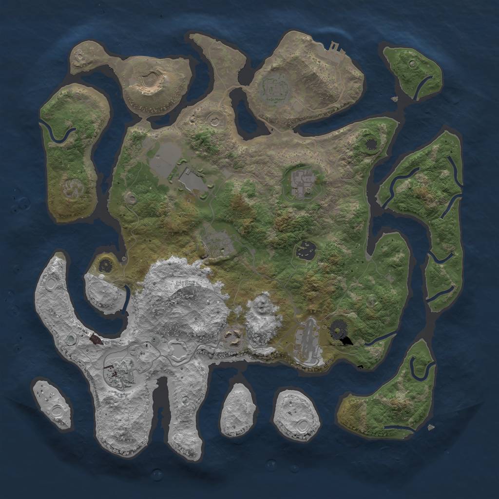 Rust Map: Procedural Map, Size: 3850, Seed: 3, 19 Monuments