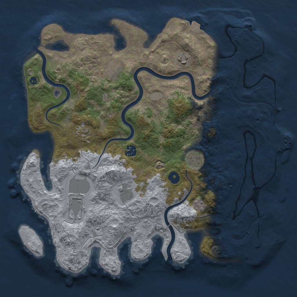 Rust Map: Procedural Map, Size: 3850, Seed: 3, 14 Monuments