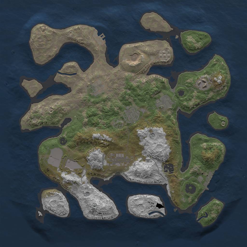 Rust Map: Procedural Map, Size: 3500, Seed: 13985, 20 Monuments