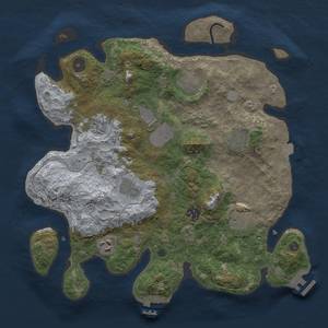 Thumbnail Rust Map: Procedural Map, Size: 3500, Seed: 243134188, 16 Monuments