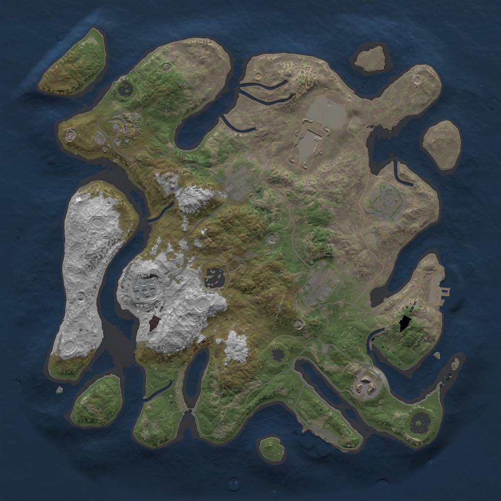 Rust Map: Procedural Map, Size: 3500, Seed: 8985, 19 Monuments