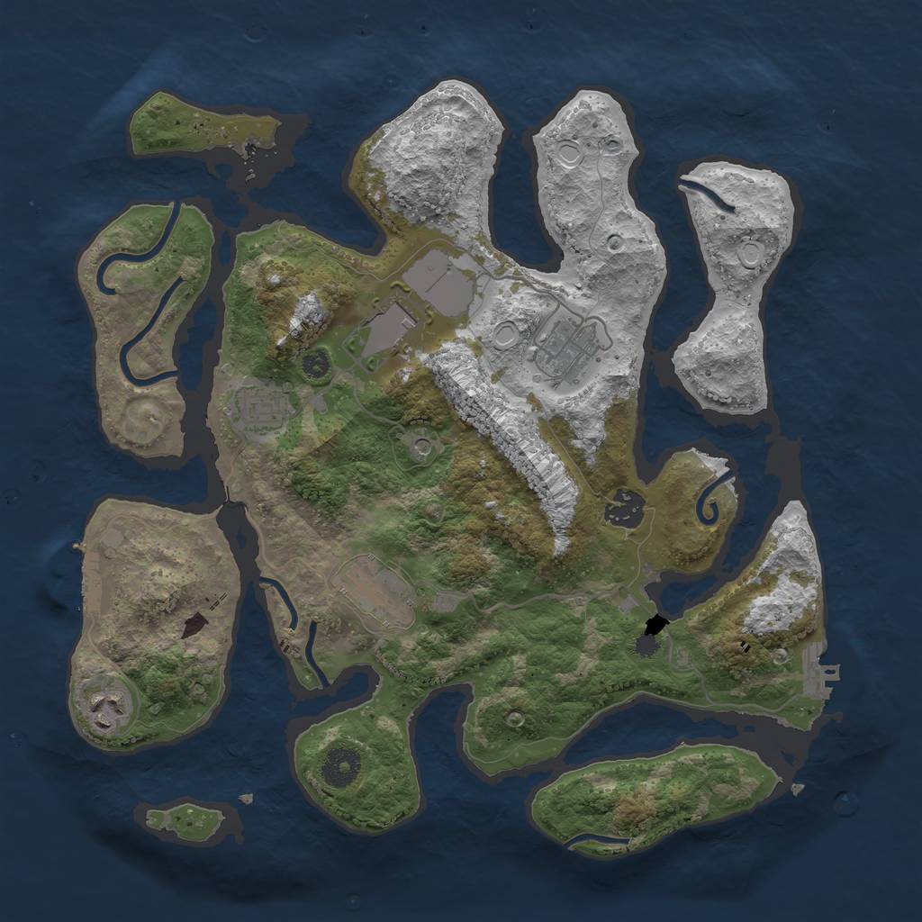 Rust Map: Procedural Map, Size: 3500, Seed: 1457771247, 17 Monuments