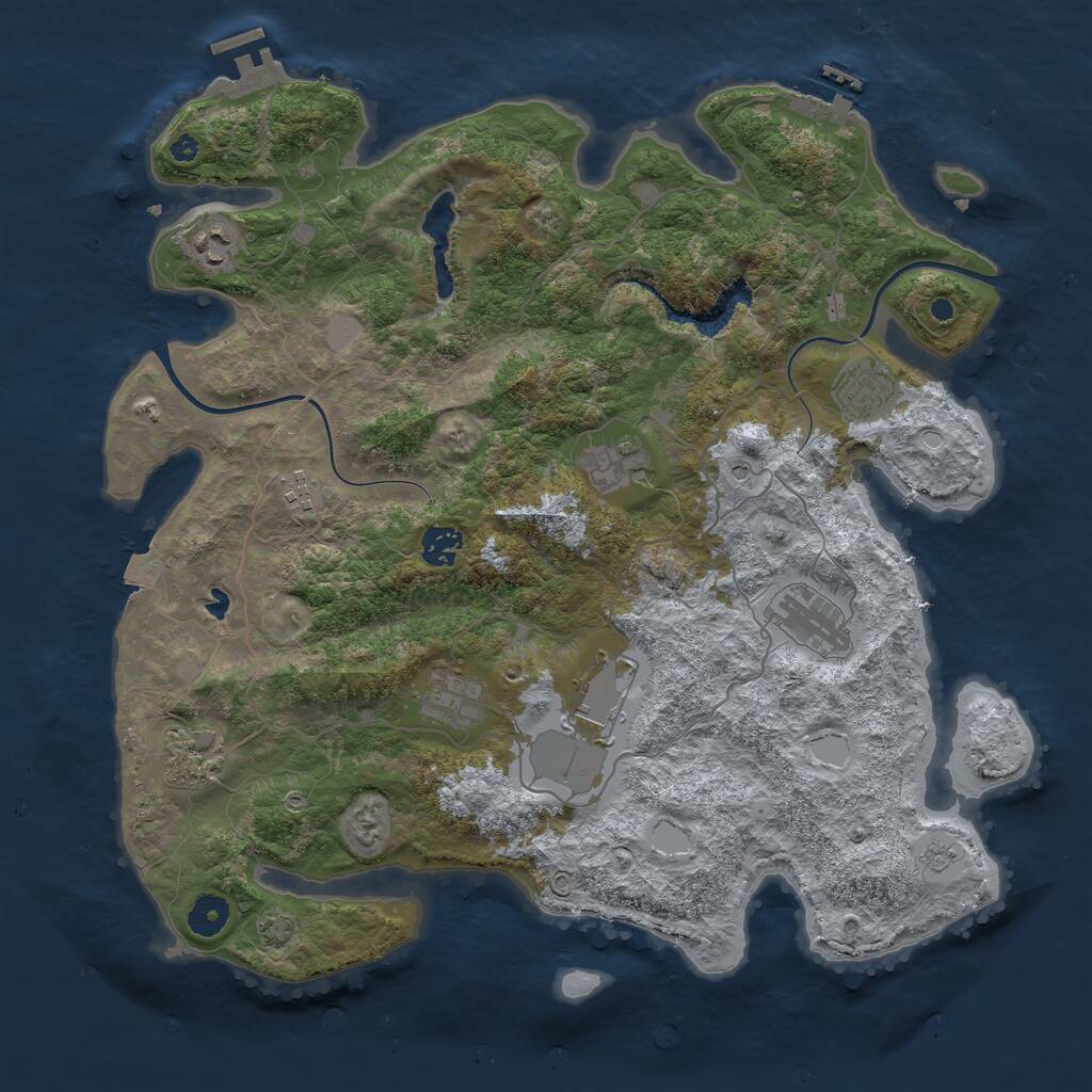 Rust Map: Procedural Map, Size: 4000, Seed: 154782, 15 Monuments