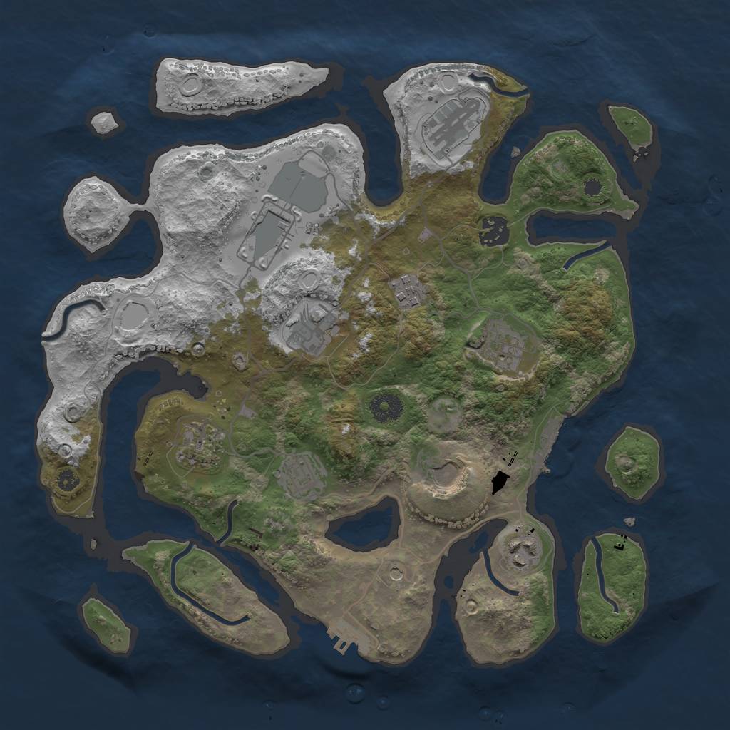 Rust Map: Procedural Map, Size: 3500, Seed: 572821825, 21 Monuments