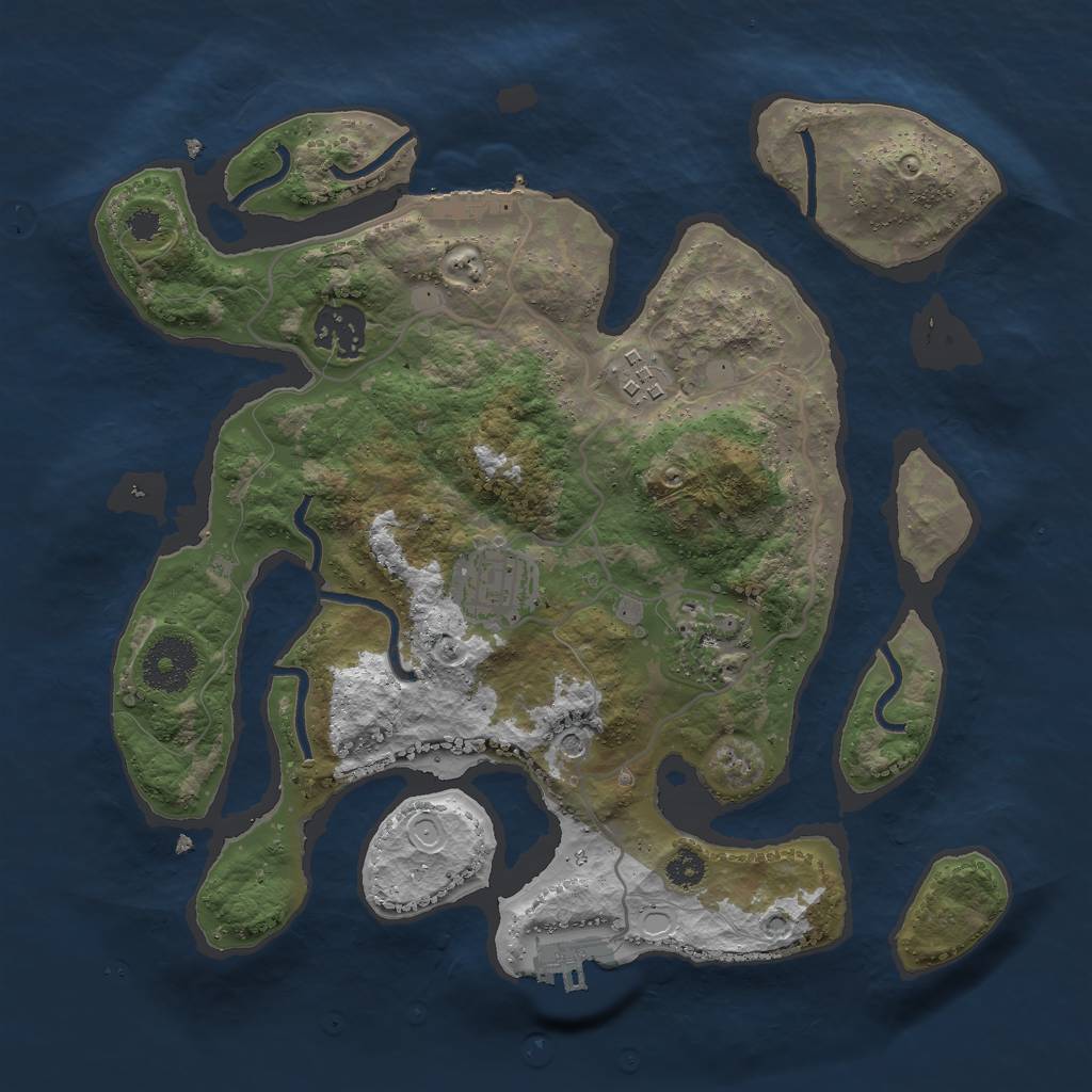 Rust Map: Procedural Map, Size: 3000, Seed: 1800845518, 15 Monuments