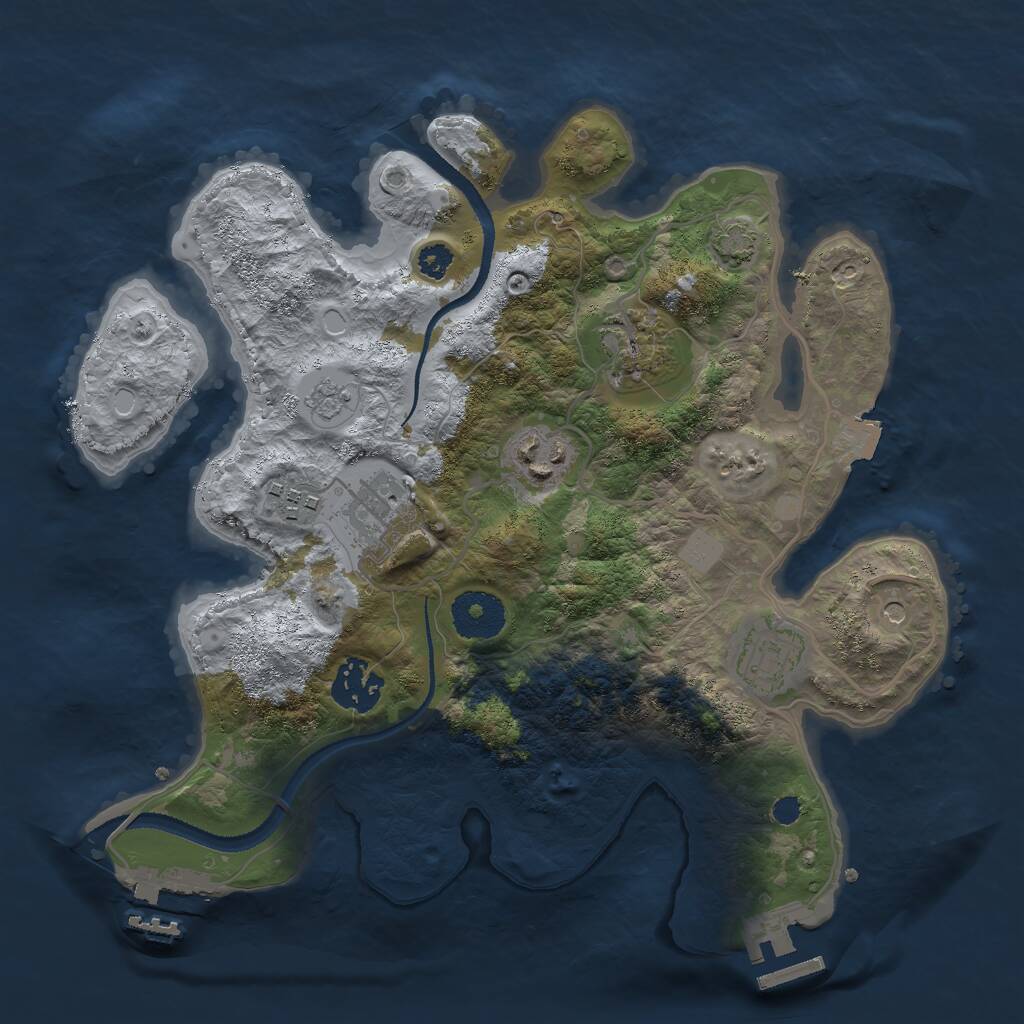 Rust Map: Procedural Map, Size: 3000, Seed: 87453, 12 Monuments