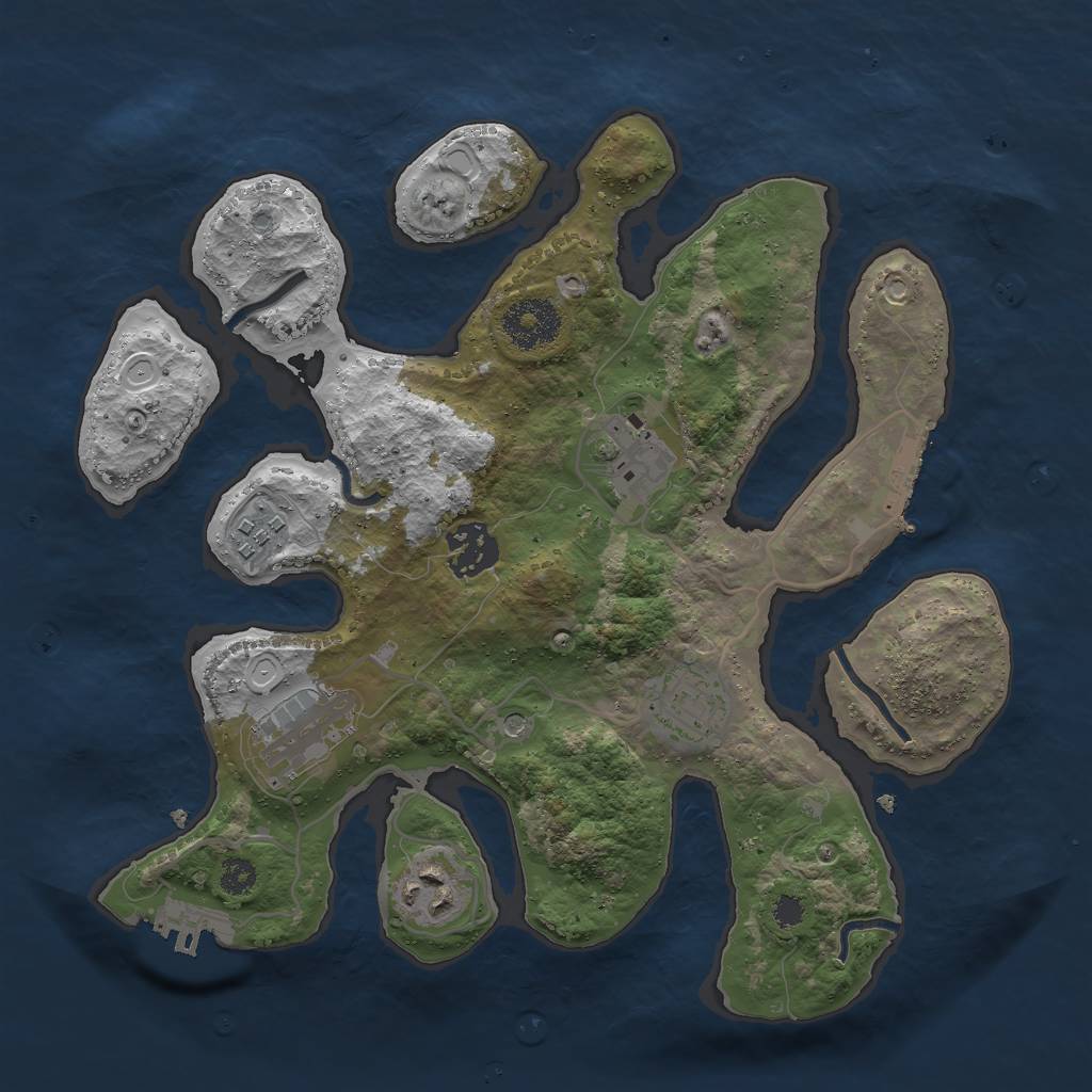 Rust Map: Procedural Map, Size: 3000, Seed: 87453, 17 Monuments