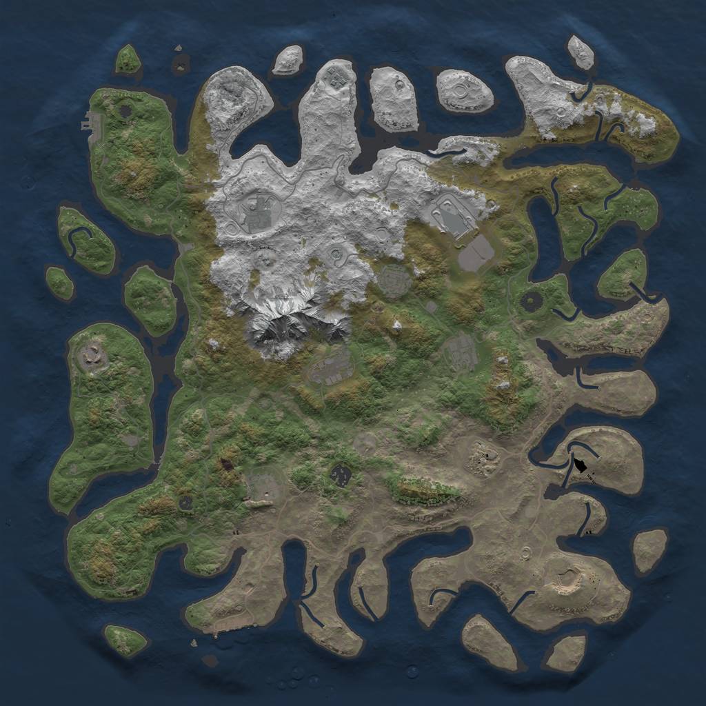 Rust Map: Procedural Map, Size: 5000, Seed: 16660704, 22 Monuments