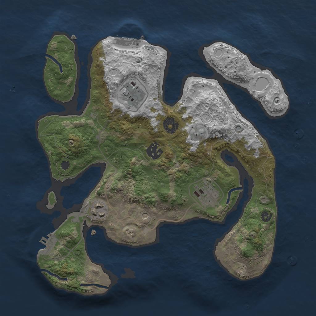 Rust Map: Procedural Map, Size: 3000, Seed: 736827059, 15 Monuments