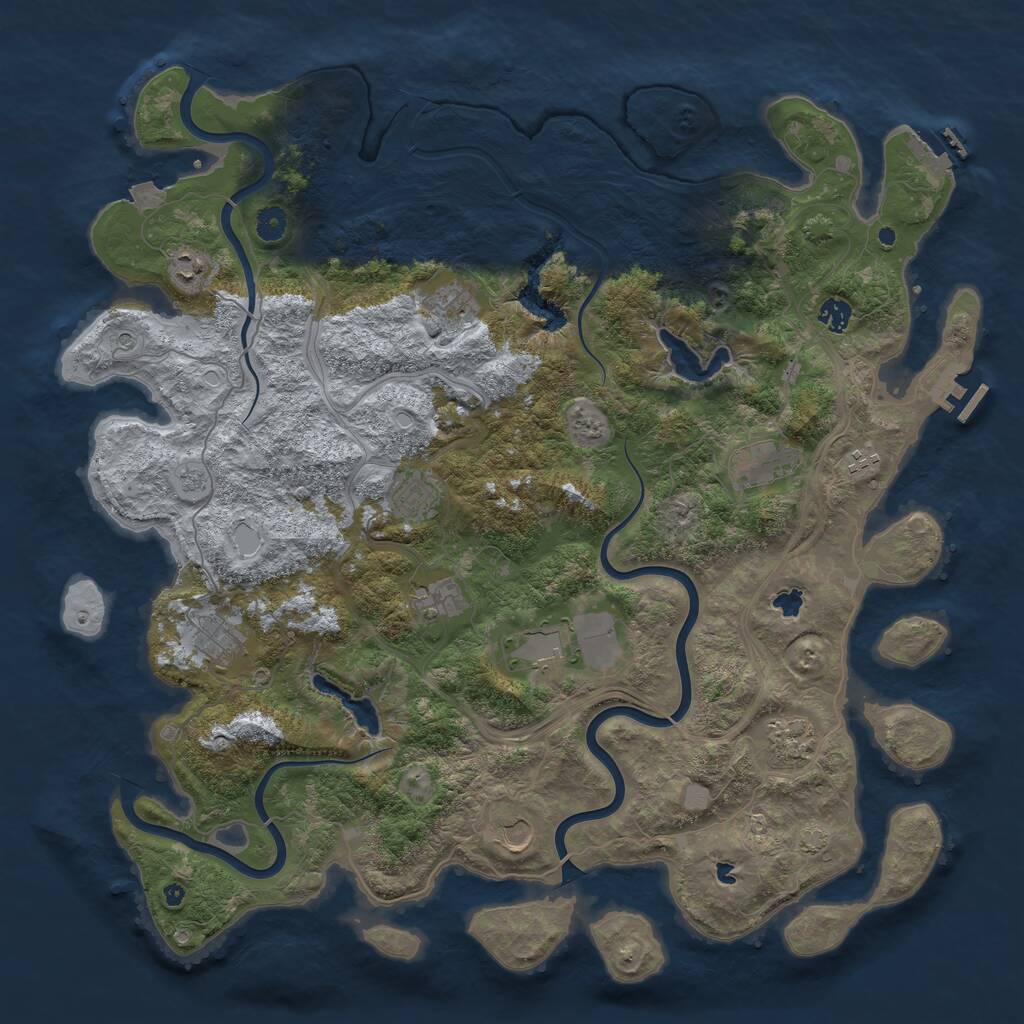 Rust Map: Procedural Map, Size: 4700, Seed: 3722984, 17 Monuments