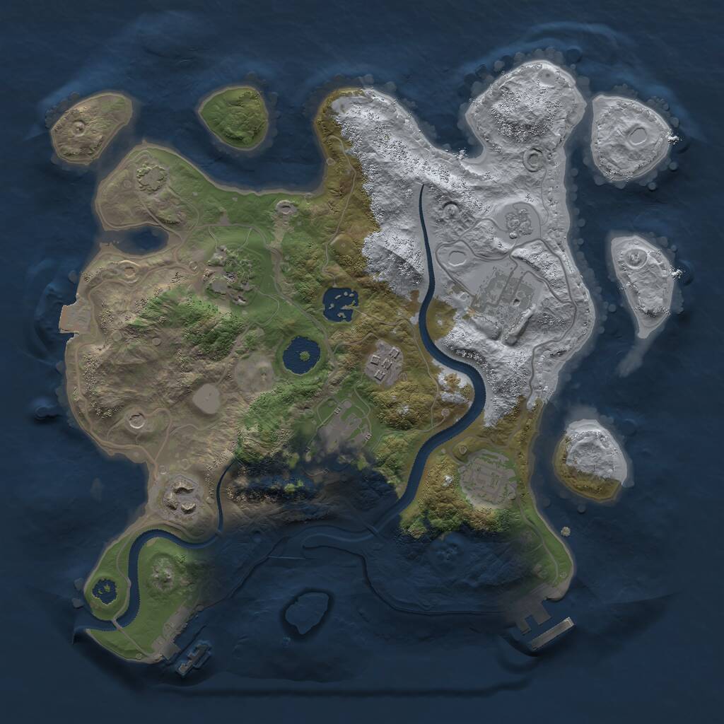 Rust Map: Procedural Map, Size: 3000, Seed: 1762484584, 13 Monuments