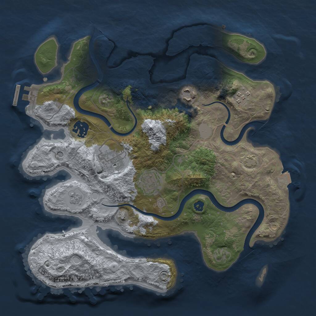 Rust Map: Procedural Map, Size: 3000, Seed: 1656801329, 10 Monuments