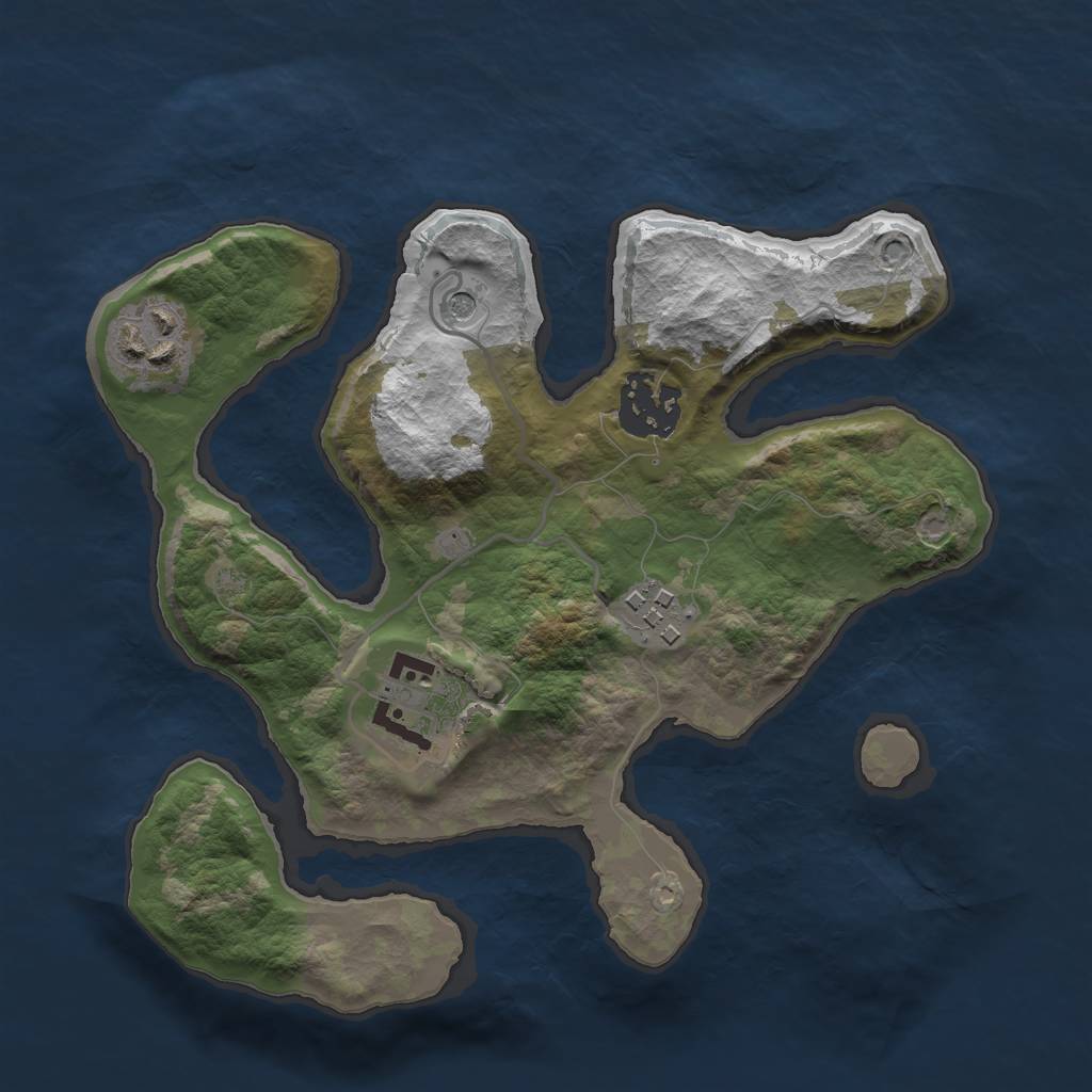 Rust Map: Barren, Size: 2500, Seed: 10000, 7 Monuments