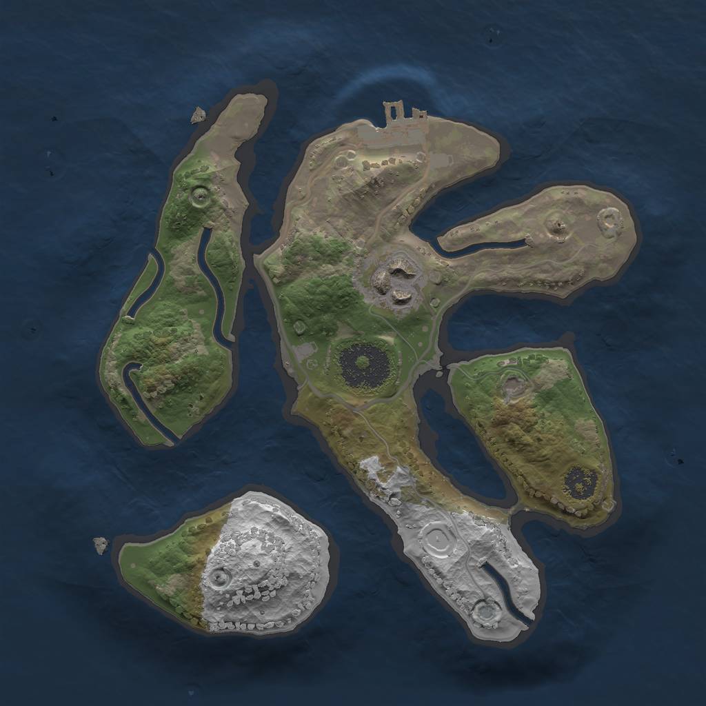 Rust Map: Procedural Map, Size: 2200, Seed: 735407920, 10 Monuments