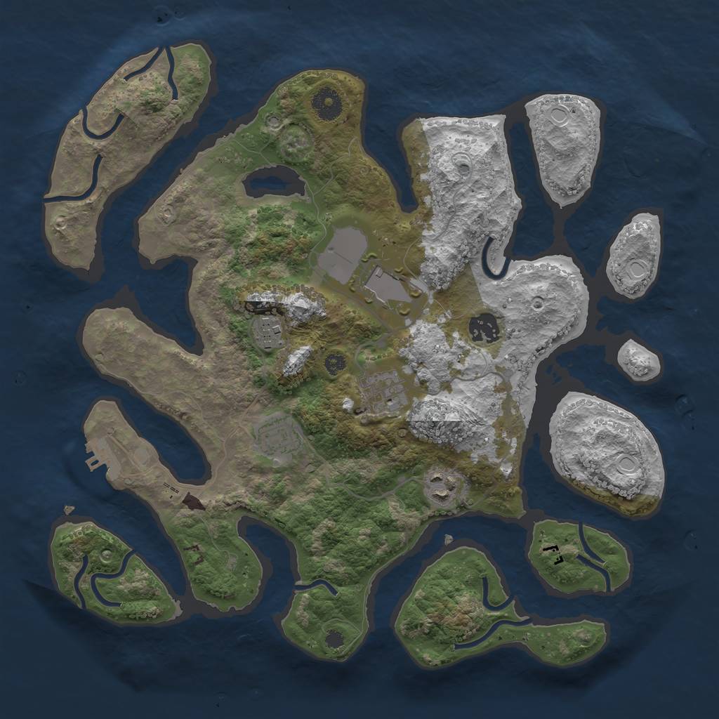 Rust Map: Procedural Map, Size: 3500, Seed: 677646854, 15 Monuments