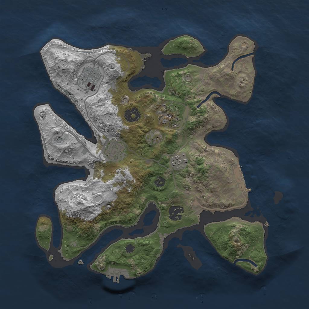 Rust Map: Procedural Map, Size: 3000, Seed: 47940154, 16 Monuments