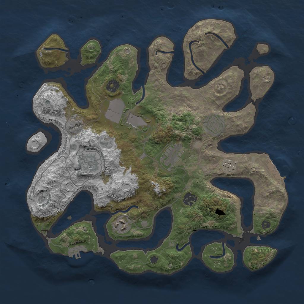 Rust Map: Procedural Map, Size: 3500, Seed: 1685688904, 18 Monuments