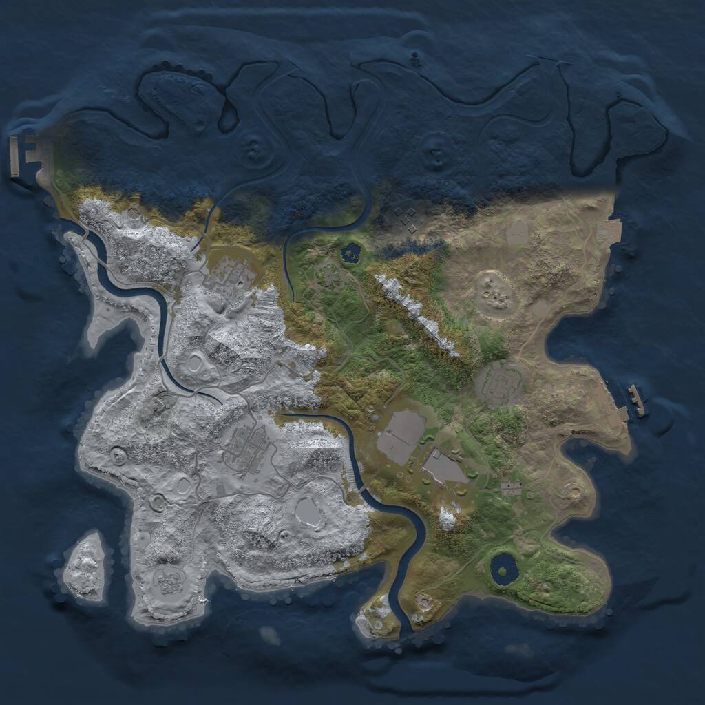 Rust Map: Procedural Map, Size: 3500, Seed: 547790868, 11 Monuments