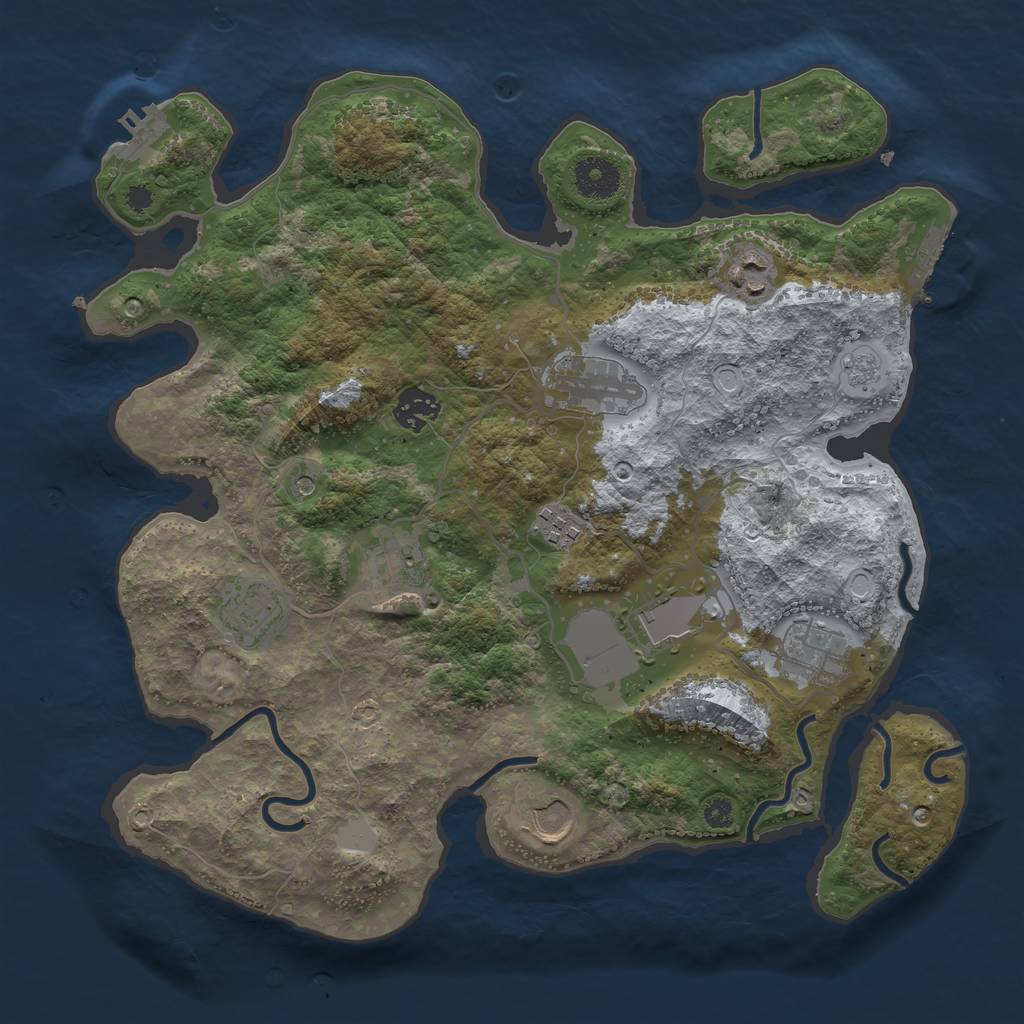 Rust Map: Procedural Map, Size: 3500, Seed: 1477598192, 16 Monuments