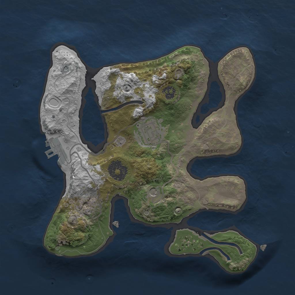 Rust Map: Procedural Map, Size: 2250, Seed: 86574, 11 Monuments