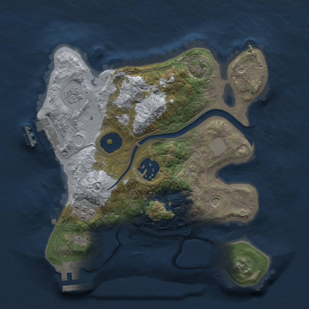 Rust Map: Procedural Map, Size: 2250, Seed: 86574, 8 Monuments