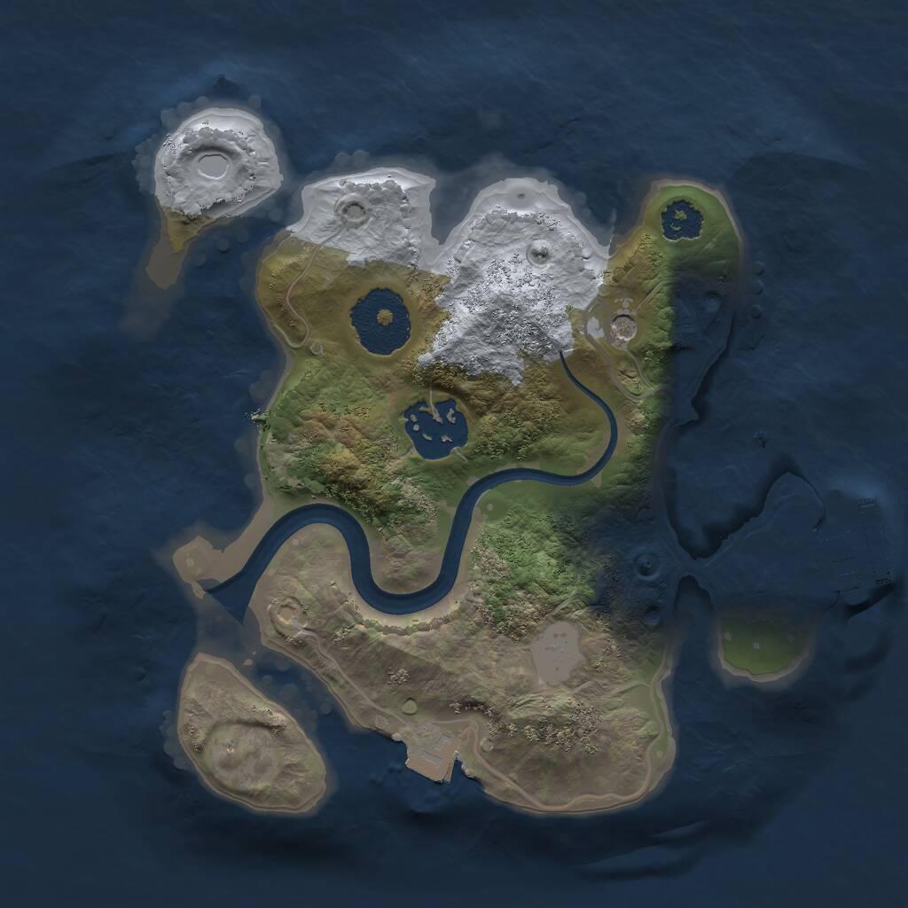 Rust Map: Procedural Map, Size: 2222, Seed: 417583729, 4 Monuments