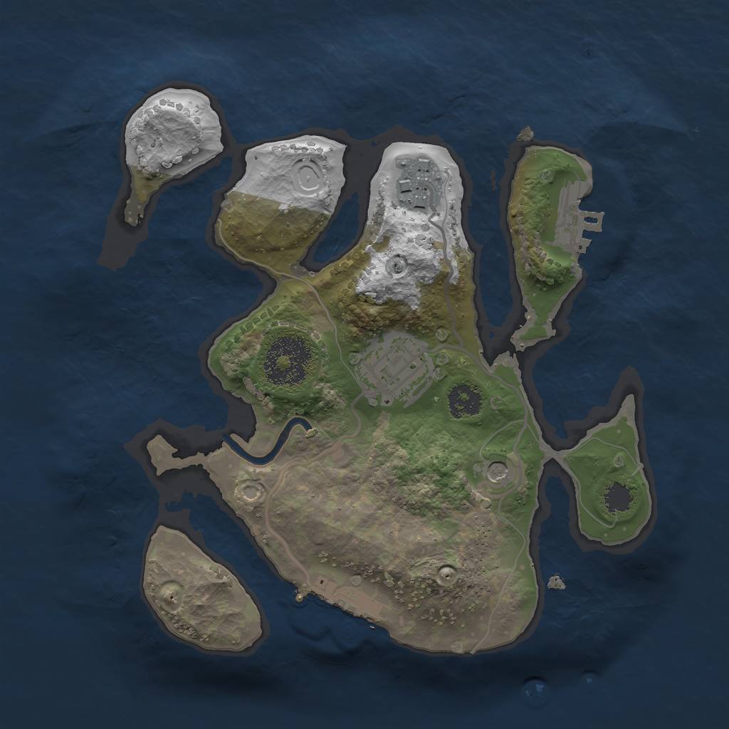 Rust Map: Procedural Map, Size: 2222, Seed: 417583729, 13 Monuments