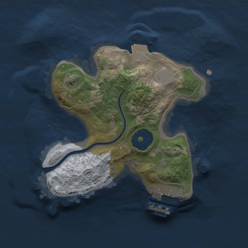 Rust Map: Procedural Map, Size: 1800, Seed: 165, 2 Monuments