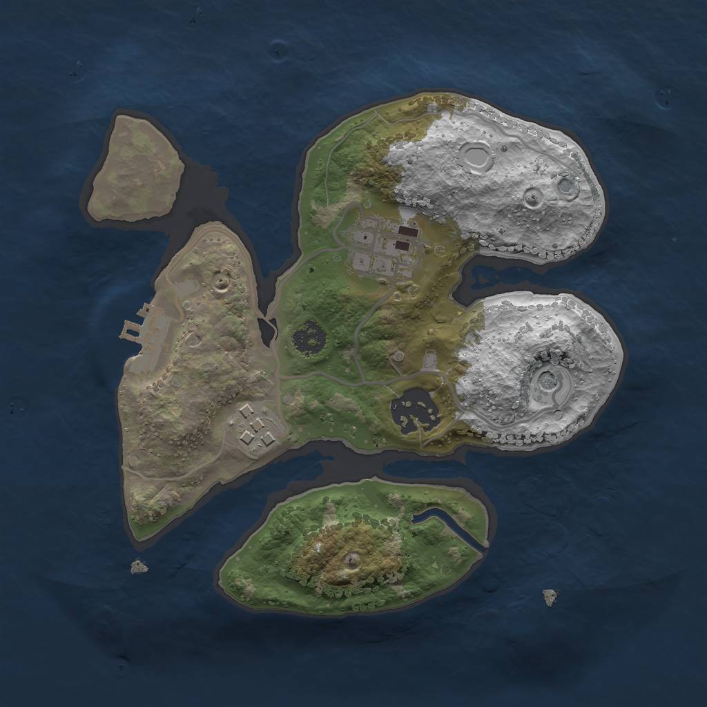 Rust Map: Procedural Map, Size: 2250, Seed: 6615426, 13 Monuments