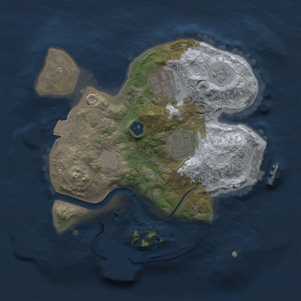 Rust Map: Procedural Map, Size: 2250, Seed: 6615426, 6 Monuments