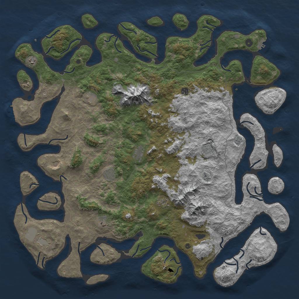 Rust Map: Procedural Map, Size: 6000, Seed: 102436, 22 Monuments