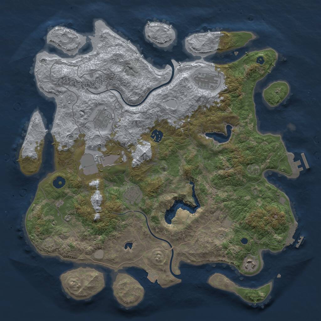 Rust Map: Procedural Map, Size: 4000, Seed: 1481523, 12 Monuments