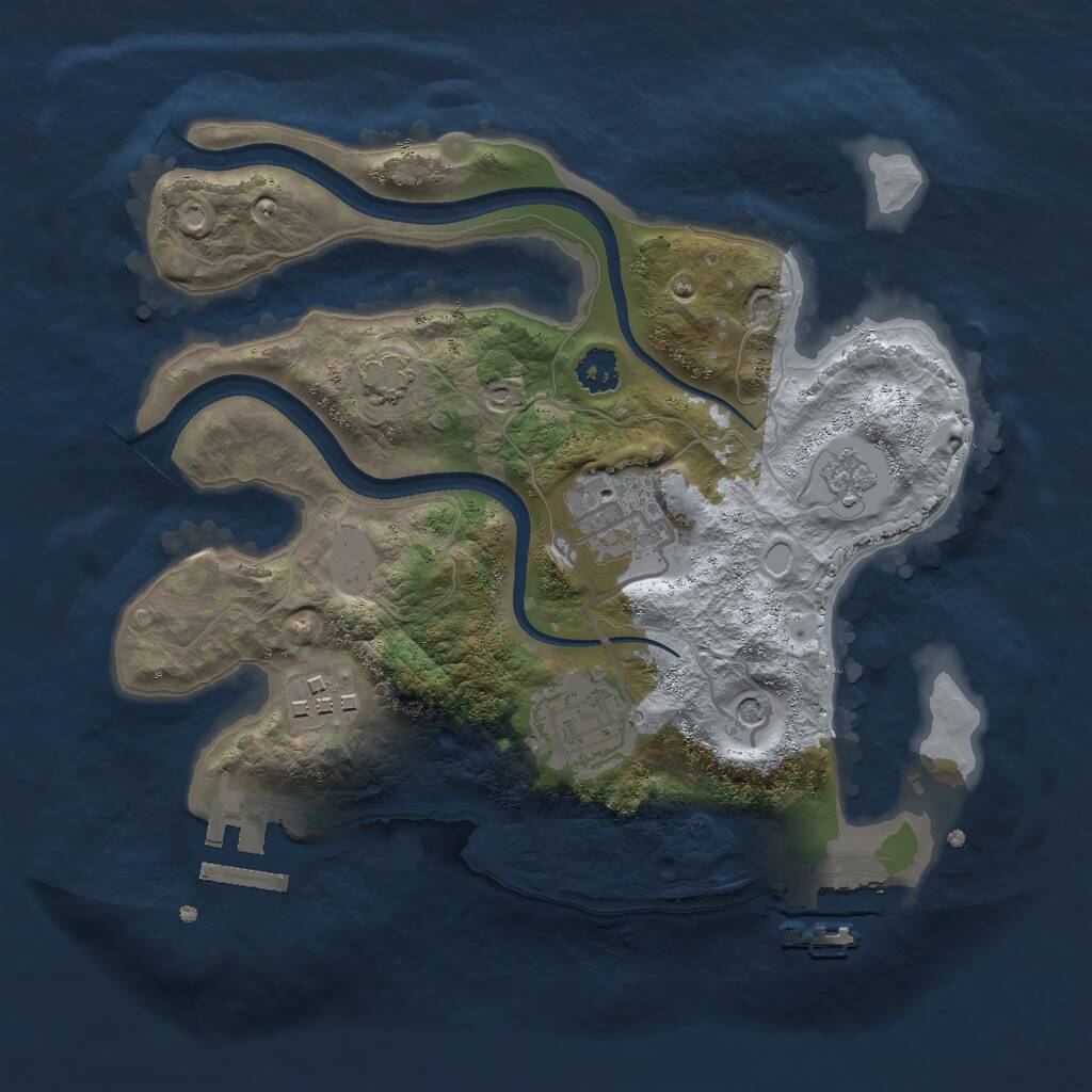 Rust Map: Procedural Map, Size: 2500, Seed: 13031992, 9 Monuments