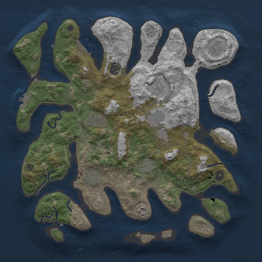 Rust Map: Procedural Map, Size: 4000, Seed: 21291, 20 Monuments