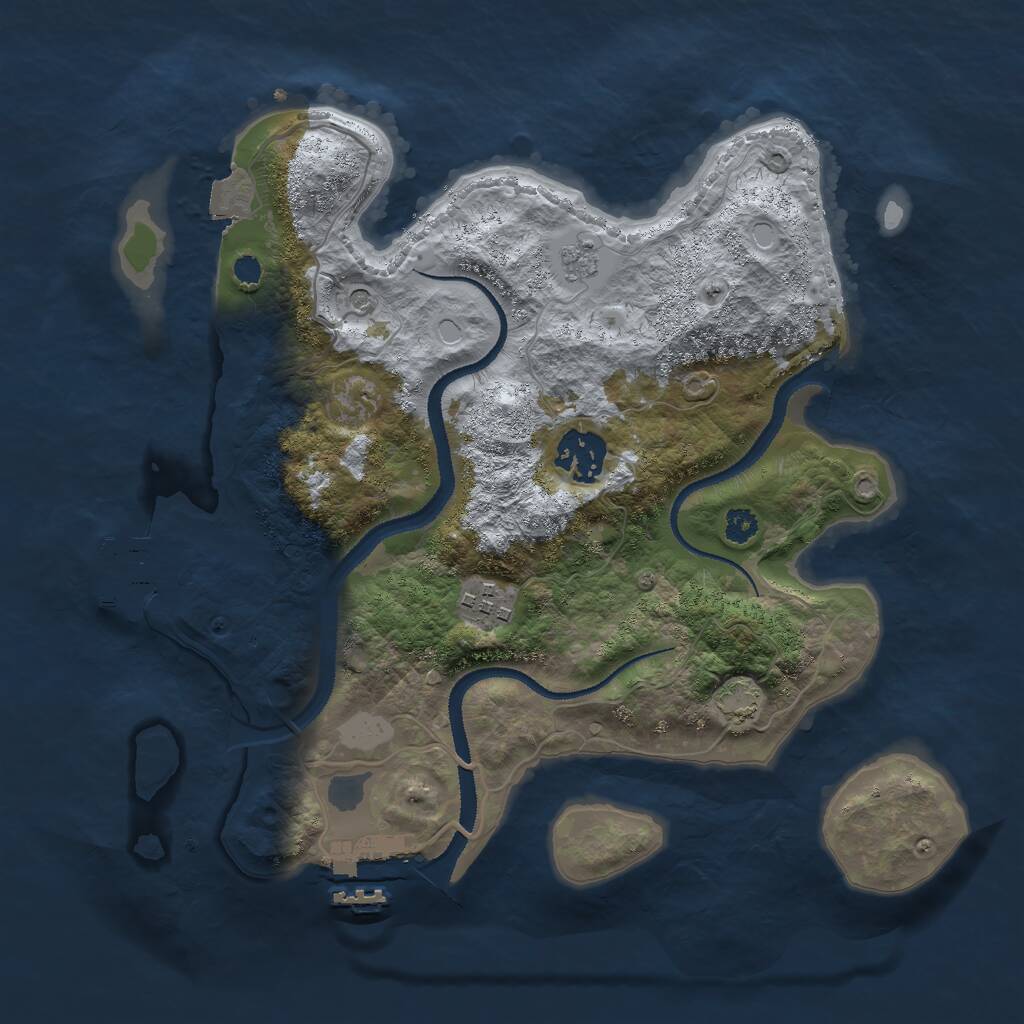 Rust Map: Procedural Map, Size: 3000, Seed: 2422147, 8 Monuments