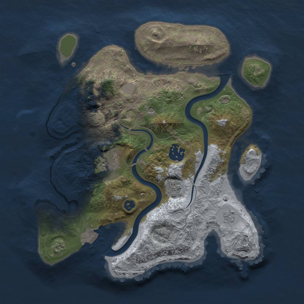 Rust Map: Procedural Map, Size: 2800, Seed: 27634, 7 Monuments