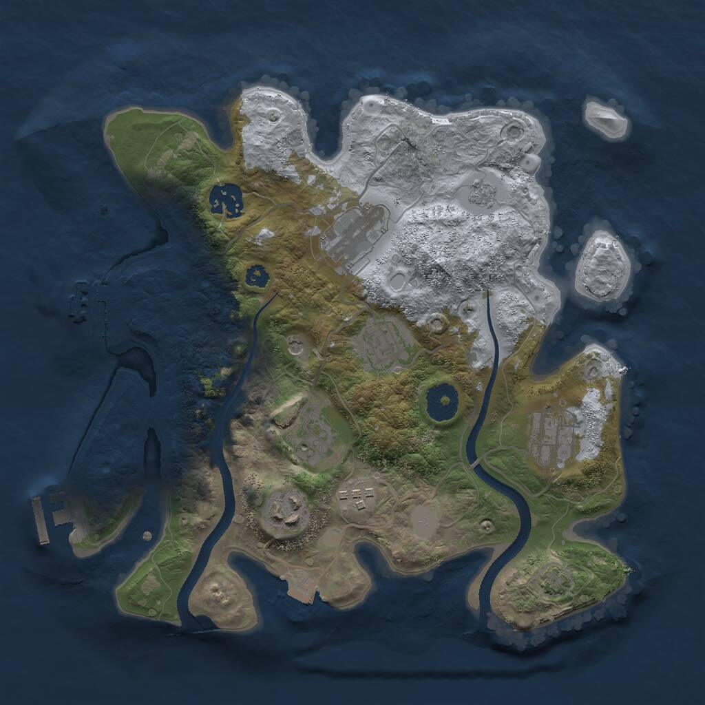 Rust Map: Procedural Map, Size: 3000, Seed: 219176122, 13 Monuments