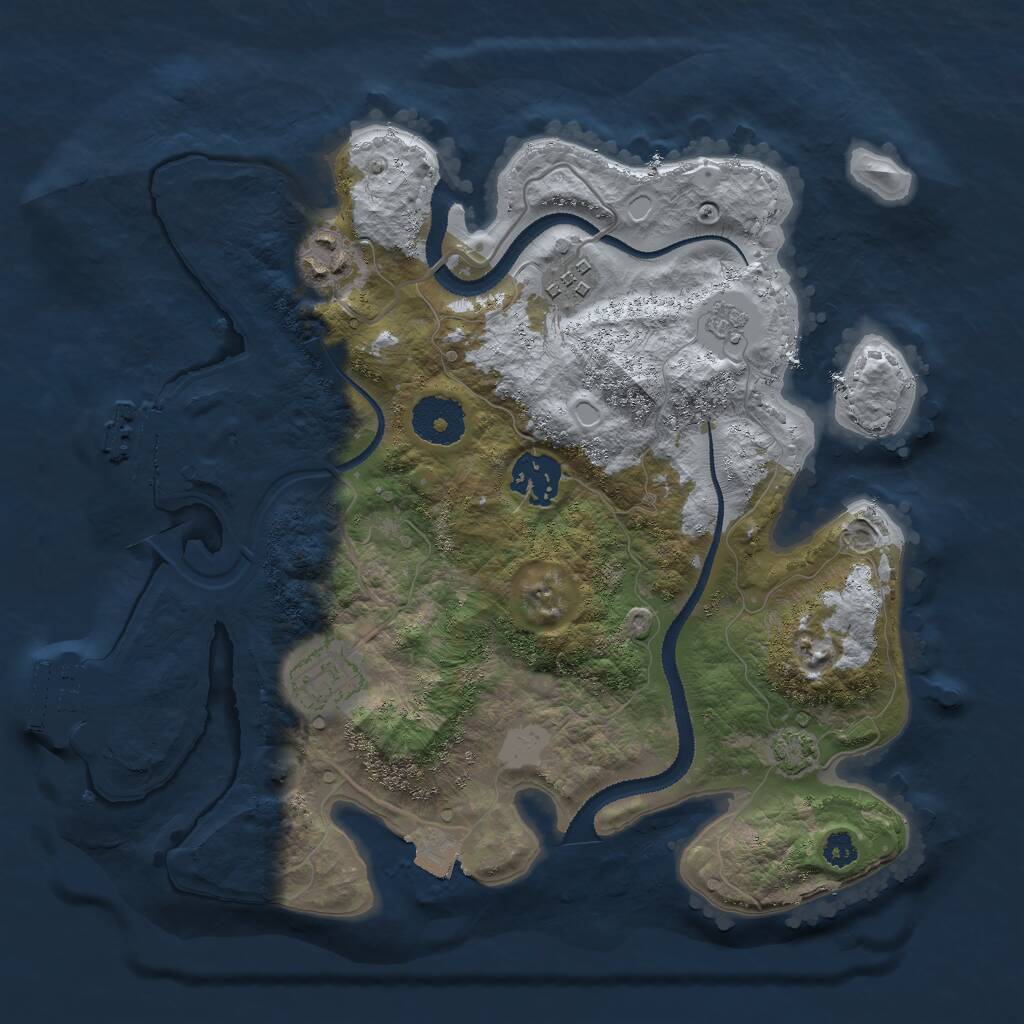 Rust Map: Procedural Map, Size: 3000, Seed: 219176122, 9 Monuments