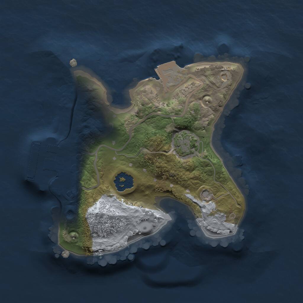 Rust Map: Procedural Map, Size: 1600, Seed: 4692, 3 Monuments