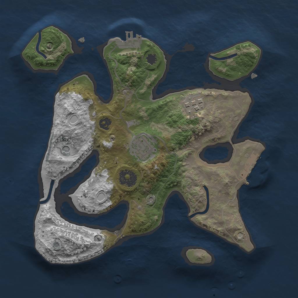 Rust Map: Procedural Map, Size: 2500, Seed: 867345897, 13 Monuments