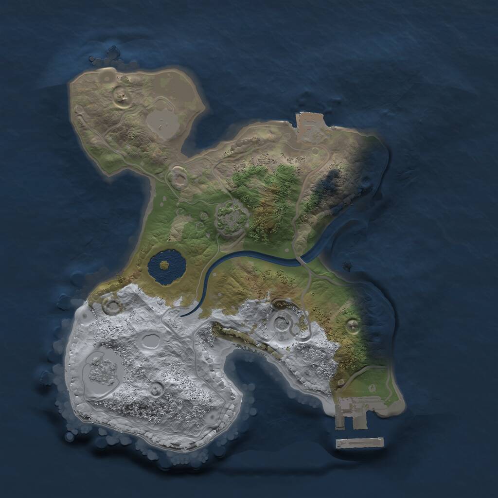 Rust Map: Procedural Map, Size: 2100, Seed: 2147483647, 5 Monuments
