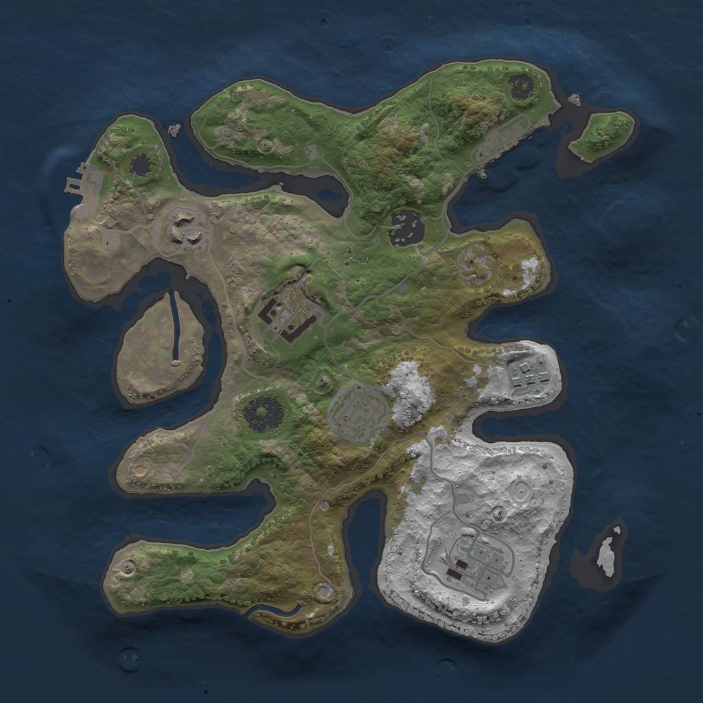 Rust Map: Procedural Map, Size: 2800, Seed: 599045064, 16 Monuments